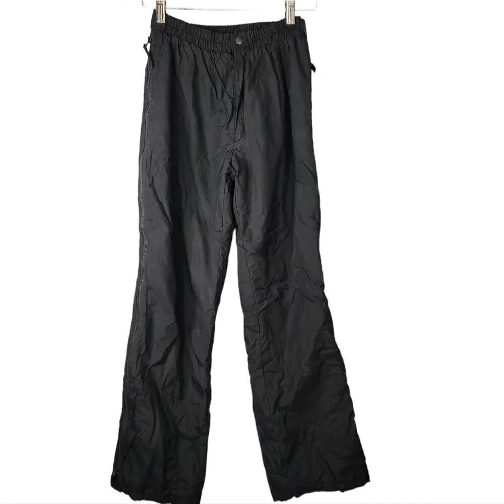 Vintage Obermeyer Mens Tundra black lined ski snowboard pants side zip nylon S